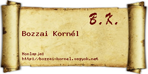 Bozzai Kornél névjegykártya